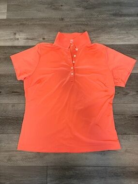 Women’s Nike Golf Dri-Fit Orange Button-Front Short Sleeve Polo, XXL